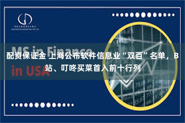 配资保证金 上海公布软件信息业“双百”名单，B站、叮咚买菜首入前十行列