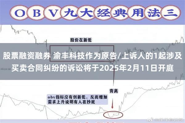 股票融资融券 渝丰科技作为原告/上诉人的1起涉及买卖合同纠纷的诉讼将于2025年2月11日开庭