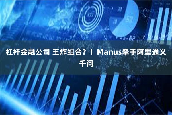 杠杆金融公司 王炸组合？！Manus牵手阿里通义千问